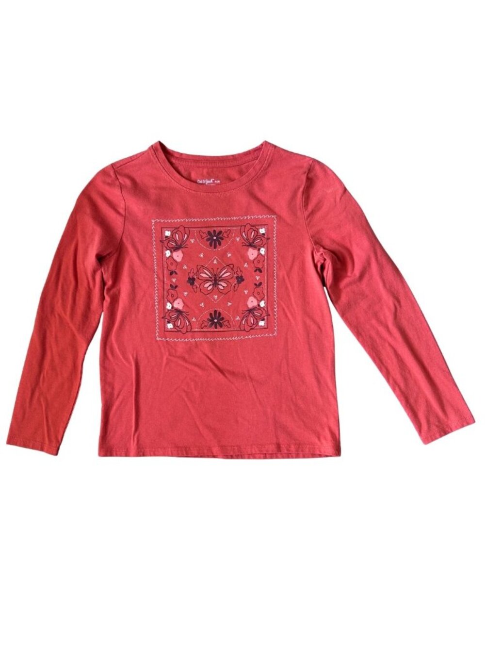 Cat & Jack Dusty Orange Fall Shirt, Long Sleeve, Size M (8)